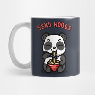 Kawaii Panda Eating Ramen Send Noods Funny Kawaii Panda Red Mug
